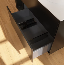 Тумба под раковину Villeroy & Boch Finion 120х50,1 см с подсветкой МДФ черный матовый лак/стекло белое матовое GA41PDPD