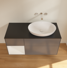 Тумба под раковину Villeroy & Boch Finion 120х50,1 см с подсветкой МДФ антрацит матовый лак/стекло черное матовое GA42GFGK