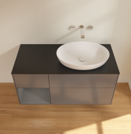 Тумба под раковину Villeroy & Boch Finion 120х50,1 см с подсветкой МДФ антрацит матовый лак/стекло черное матовое GA42GKGK