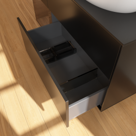 Тумба под раковину Villeroy & Boch Finion 120х50,1 см с подсветкой МДФ черный матовый лак/стекло черное матовое GA42GNPD