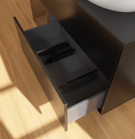 Тумба под раковину Villeroy & Boch Finion 120х50,1 см с подсветкой МДФ черный матовый лак/стекло черное матовое GA42GNPD