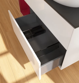 Тумба под раковину Villeroy & Boch Finion 120х50,1 см с подсветкой МДФ глянцевый белый лак/стекло черное матовое GA42HBGF