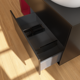 Тумба под раковину Villeroy & Boch Finion 120х50,1 см с подсветкой МДФ черный матовый лак/стекло черное матовое GA42HBPD