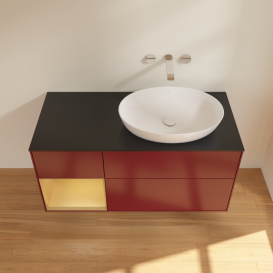 Тумба под раковину Villeroy & Boch Finion 120х50,1 см с подсветкой МДФ пион матовый лак/стекло черное матовое GA42HFHB