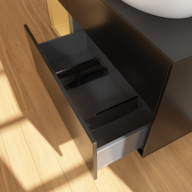 Тумба под раковину Villeroy & Boch Finion 120х50,1 см с подсветкой МДФ черный матовый лак/стекло черное матовое GA42HFPD