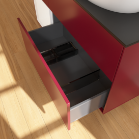 Тумба под раковину Villeroy & Boch Finion 120х50,1 см с подсветкой МДФ пион матовый лак/стекло черное матовое GA42MTHB