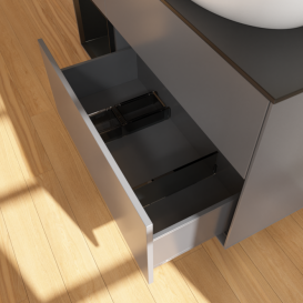 Тумба под раковину Villeroy & Boch Finion 120х50,1 см с подсветкой МДФ антрацит матовый лак/стекло черное матовое GA42PDGK