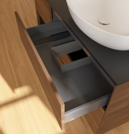 Тумба под раковину Villeroy & Boch Finion 120х50,1 см с подсветкой МДФ шпон грецкого ореха/стекло черное матовое GA42PDGN