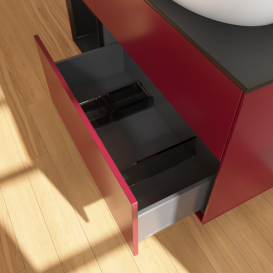 Тумба под раковину Villeroy & Boch Finion 120х50,1 см с подсветкой МДФ пион матовый лак/стекло черное матовое GA42PDHB