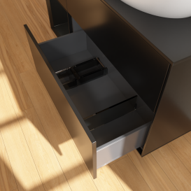 Тумба под раковину Villeroy & Boch Finion 120х50,1 см с подсветкой МДФ черный матовый лак/стекло черное матовое GA42PDPD