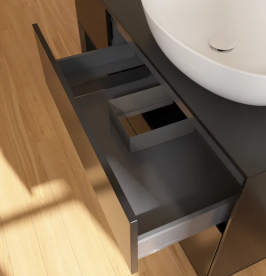 Тумба под раковину Villeroy & Boch Finion 120х50,1 см с подсветкой МДФ черный матовый лак/стекло черное матовое GA42PDPD