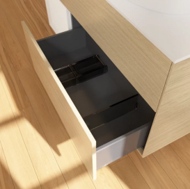 Тумба под раковину Villeroy & Boch Finion 120х50,1 см с подсветкой МДФ шпон дуба/стекло белое матовое GA41GFPC