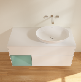 Тумба под раковину Villeroy & Boch Finion 120х50,1 см с подсветкой МДФ белый матовый лак/стекло белое матовое GA41GMMT