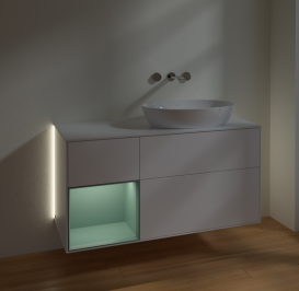 Тумба под раковину Villeroy & Boch Finion 120х50,1 см с подсветкой МДФ белый матовый лак/стекло белое матовое GA41GMMT