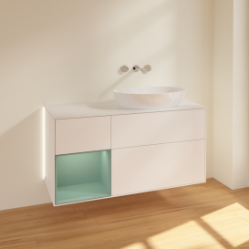 Тумба под раковину Villeroy & Boch Finion 120х50,1 см с подсветкой МДФ белый матовый лак/стекло белое матовое GA41GMMT