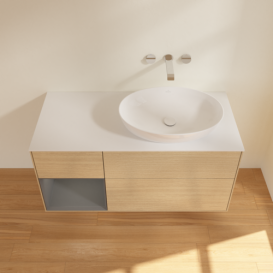 Тумба под раковину Villeroy & Boch Finion 120х50,1 см с подсветкой МДФ шпон дуба/стекло белое матовое  GA41GKPC