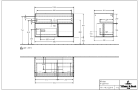 Тумба под раковину Villeroy & Boch Finion 100х50,1 см с подсветкой МДФ пион матовый лак/стекло черное матовое G122HGHB
