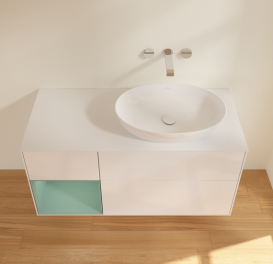 Тумба под раковину Villeroy & Boch Finion 120х50,1 см с подсветкой МДФ глянцевый белый лак/стекло белое матовое GA41GMGF