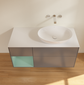 Тумба под раковину Villeroy & Boch Finion 120х50,1 см с подсветкой МДФ антрацит матовый лак/стекло белое матовое GA41GMGK