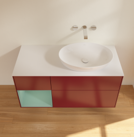 Тумба под раковину Villeroy & Boch Finion 120х50,1 см с подсветкой МДФ пион матовый лак/стекло белое матовое GA41GMHB