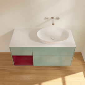 Тумба под раковину Villeroy & Boch Finion 120х50,1 см с подсветкой МДФ оливковый матовый лак/стекло белое матовое GA41HBGM