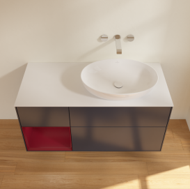 Тумба под раковину Villeroy & Boch Finion 120х50,1 см с подсветкой МДФ темно-синий матовый лак/стекло белое матовое GA41HBHG