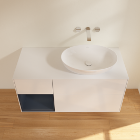 Тумба под раковину Villeroy & Boch Finion 120х50,1 см с подсветкой МДФ глянцевый белый лак/стекло белое матовое GA41HGGF