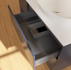 Тумба под раковину Villeroy & Boch Finion 120х50,1 см с подсветкой МДФ темно-синий матовый лак/стекло белое матовое GA41HGHG