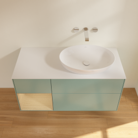 Тумба под раковину Villeroy & Boch Finion 120х50,1 см с подсветкой МДФ оливковый матовый лак/стекло белое матовое GA41PCGM