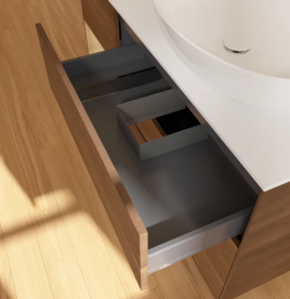 Тумба под раковину Villeroy & Boch Finion 120х50,1 см с подсветкой МДФ шпон грецкого ореха/стекло белое матовое GA41PCGN