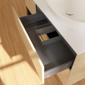 Тумба под раковину Villeroy & Boch Finion 120х50,1 см с подсветкой МДФ шпон дуба/стекло белое матовое GA41PDPC