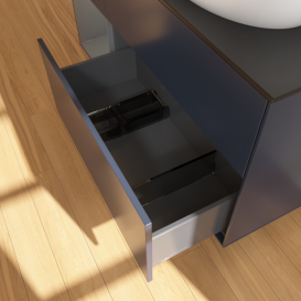 Тумба под раковину Villeroy & Boch Finion 120х50,1 см с подсветкой МДФ темно-синий матовый лак/стекло черное матовое GA42GKHG