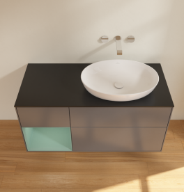 Тумба под раковину Villeroy & Boch Finion 120х50,1 см с подсветкой МДФ антрацит матовый лак/стекло черное матовое GA42GMGK