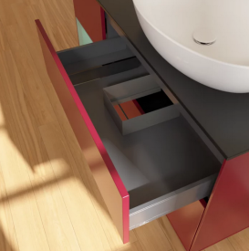 Тумба под раковину Villeroy & Boch Finion 120х50,1 см с подсветкой МДФ пион матовый лак/стекло черное матовое GA42GMHB