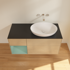 Тумба под раковину Villeroy & Boch Finion 120х50,1 см с подсветкой МДФ шпон дуба/стекло черное матовое GA42GMPC