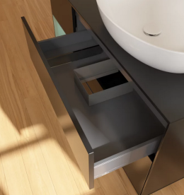 Тумба под раковину Villeroy & Boch Finion 120х50,1 см с подсветкой МДФ черный матовый лак/стекло черное матовое GA42GMPD