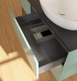 Тумба под раковину Villeroy & Boch Finion 120х50,1 см с подсветкой МДФ оливковый матовый лак/стекло черное матовое  GA42GNGM