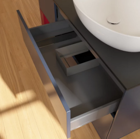 Тумба под раковину Villeroy & Boch Finion 120х50,1 см с подсветкой МДФ темно-синий матовый лак/стекло черное матовое GA42HBHG