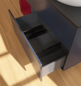 Тумба под раковину Villeroy & Boch Finion 120х50,1 см с подсветкой МДФ темно-синий матовый лак/стекло черное матовое GA42HBHG