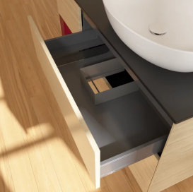 Тумба под раковину Villeroy & Boch Finion 120х50,1 см с подсветкой МДФ шпон дуба/стекло черное матовое GA42HBPC