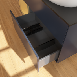 Тумба под раковину Villeroy & Boch Finion 120х50,1 см с подсветкой МДФ темно-синий матовый лак/стекло черное матовое GA42HFHG