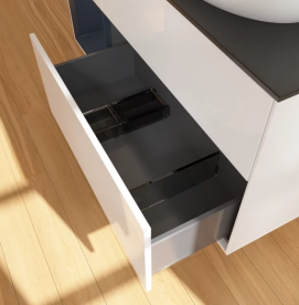 Тумба под раковину Villeroy & Boch Finion 120х50,1 см с подсветкой МДФ глянцевый белый лак/стекло черное матовое GA42HGGF