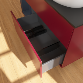 Тумба под раковину Villeroy & Boch Finion 120х50,1 см с подсветкой МДФ пион матовый лак/стекло черное матовое GA42HGHB