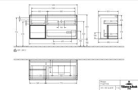 Тумба под раковину Villeroy & Boch Finion 120х50,1 см с подсветкой МДФ глянцевый белый лак/стекло белое матовое F141GFGF