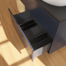 Тумба под раковину Villeroy & Boch Finion 120х50,1 см с подсветкой МДФ темно-синий матовый лак/стекло черное матовое GA42PCHG