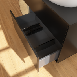 Тумба под раковину Villeroy & Boch Finion 120х50,1 см с подсветкой МДФ черный матовый лак/стекло черное матовое GA42PCPD