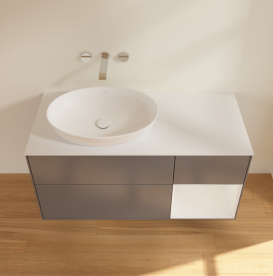 Тумба под раковину Villeroy & Boch Finion 120х50,1 см с подсветкой МДФ антрацит матовый лак/стекло белое матовое GA51GFGK