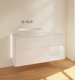 Тумба под раковину Villeroy & Boch Finion 120х50,1 см с подсветкой МДФ белый матовый лак/стекло белое матовое GA51GFMT