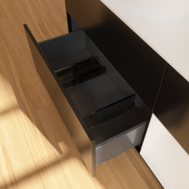 Тумба под раковину Villeroy & Boch Finion 120х50,1 см с подсветкой МДФ черный матовый лак/стекло белое матовое GA51GFPD