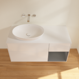 Тумба под раковину Villeroy & Boch Finion 120х50,1 см с подсветкой МДФ глянцевый белый лак/стекло белое матовое GA51GKGF